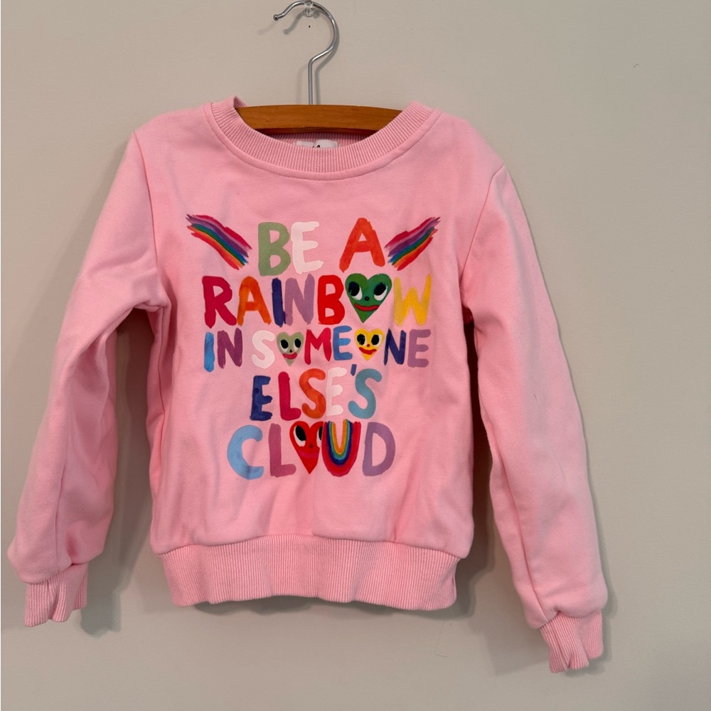 Lola + The Boys Pink Crewneck with Multicolor Design